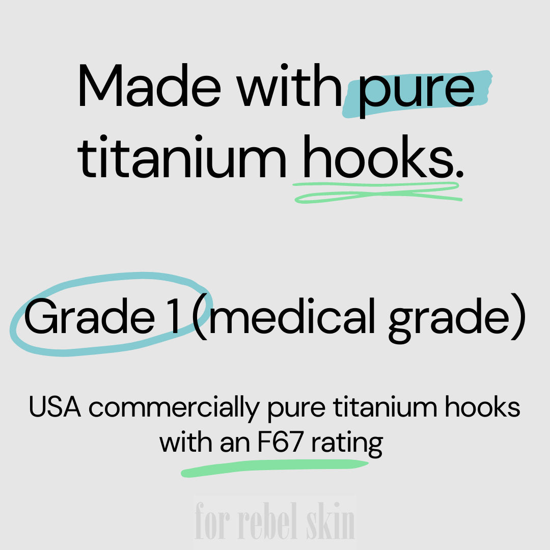 Pearl white moon hoop earrings, Hypoallergenic pure titanium jewelry, Implant grade safe for sensitive ears