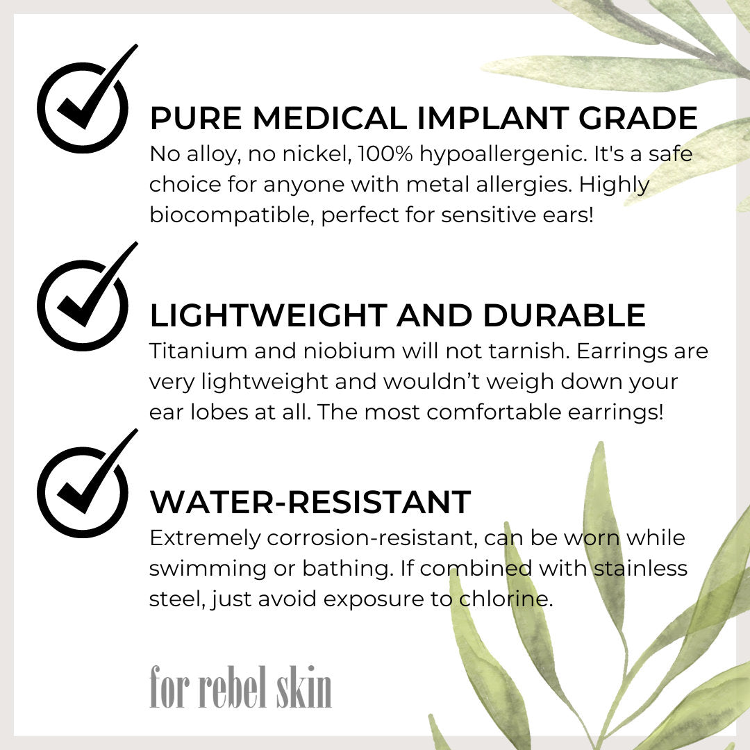 Evil eye minimalist earrings, Gold niobium for sensitive ears, Protection jewelry gift, Threader dainty earrings