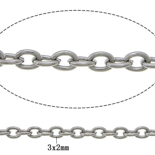 Surgical steel chain necklace, Hypoallergenic, Waterproof non tarnish jewelry