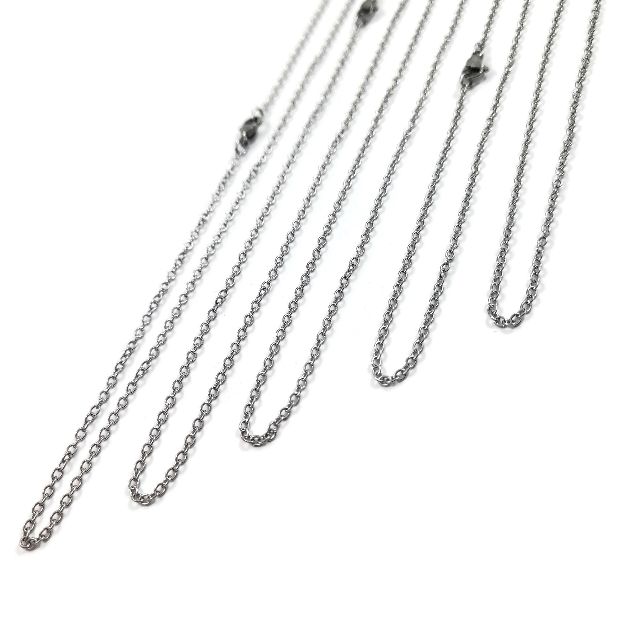 Surgical steel chain necklace, Hypoallergenic, Waterproof non tarnish jewelry