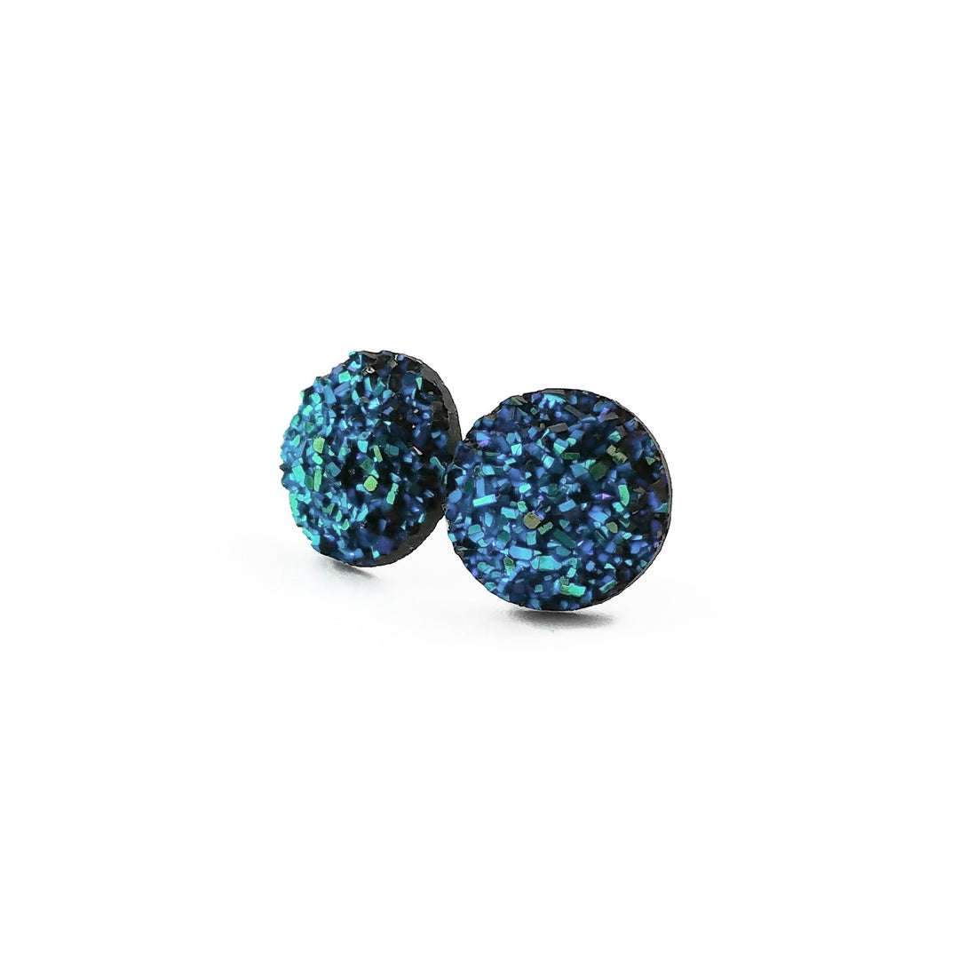 Druzy sparkly titanium stud earrings