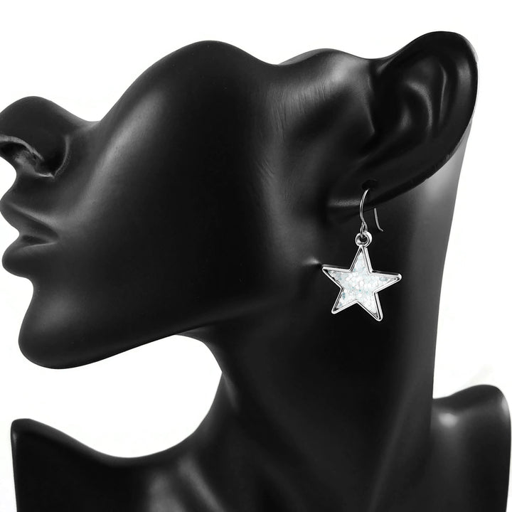 Boucles d'oreille étoile avec paillettes scintillantes - Titane et acrylique 