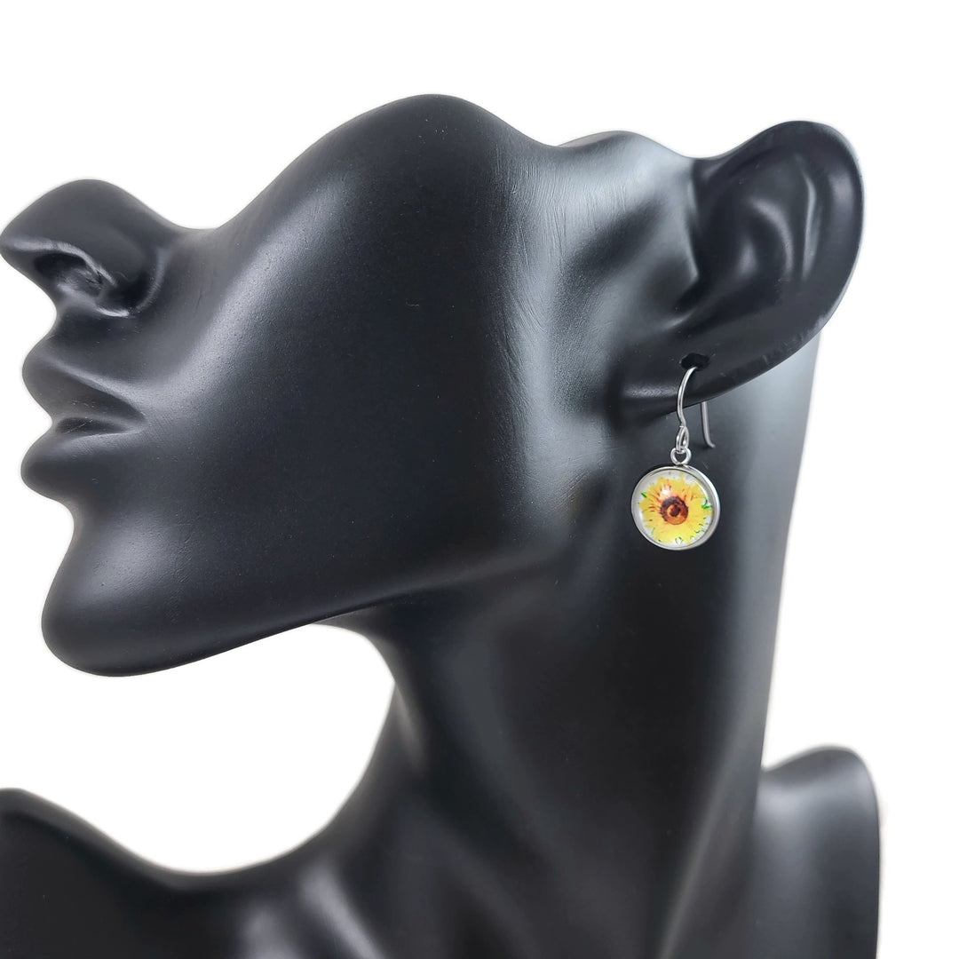 Sunflower tianium earrings