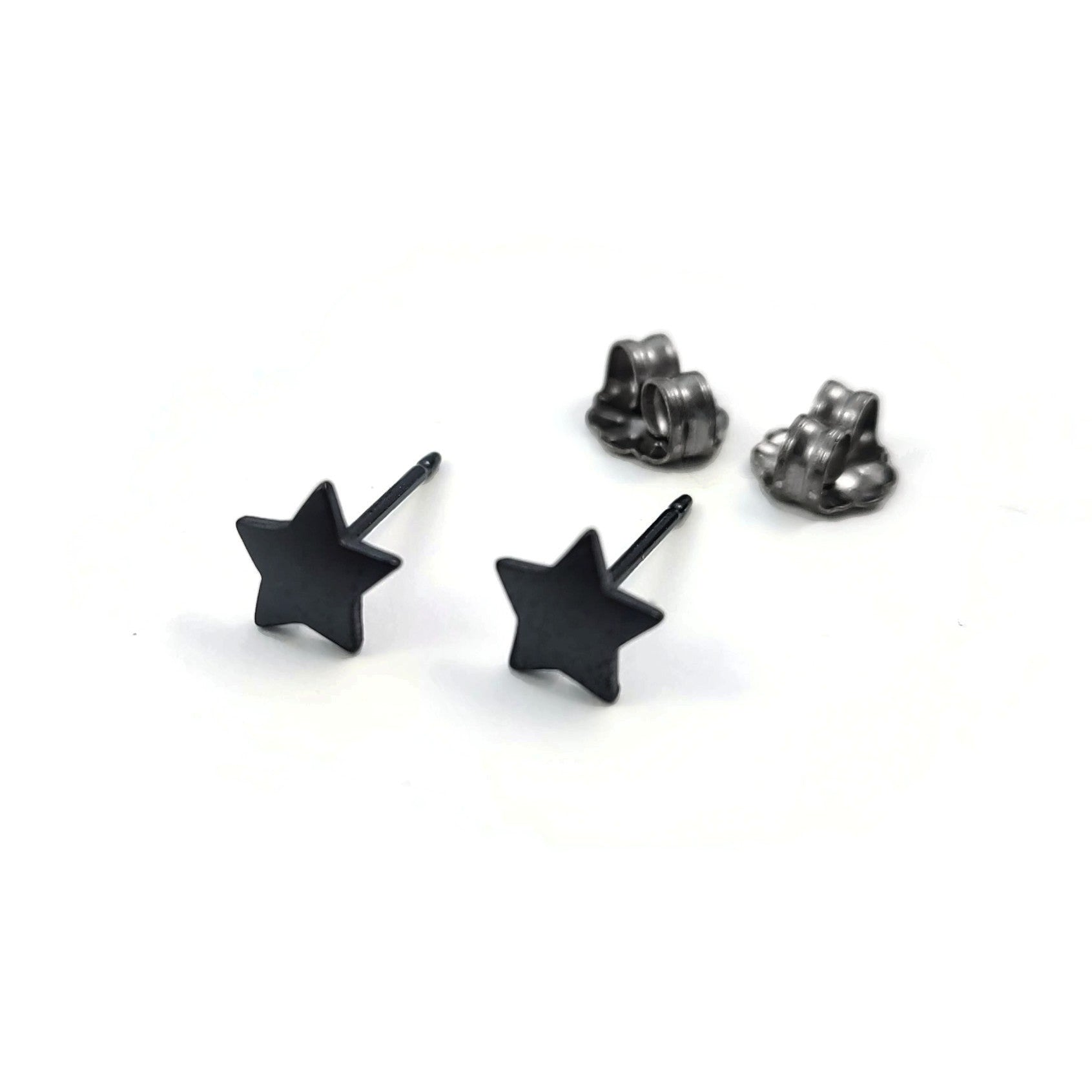 Black Star Titanium Stud Earrings