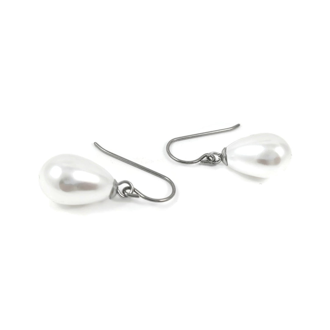 Boucles d'oreilles perles ovales en titane