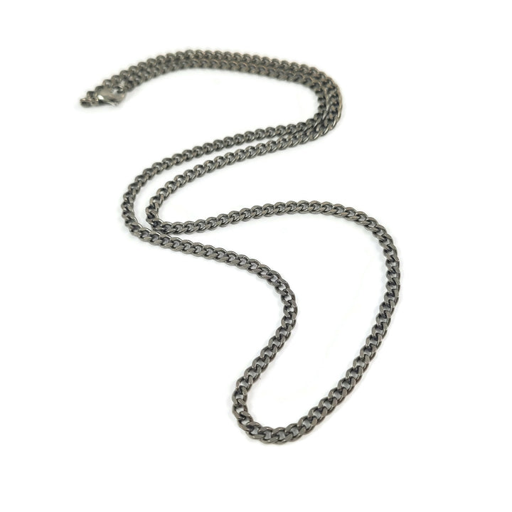 Pure titanium flat curb chain necklace