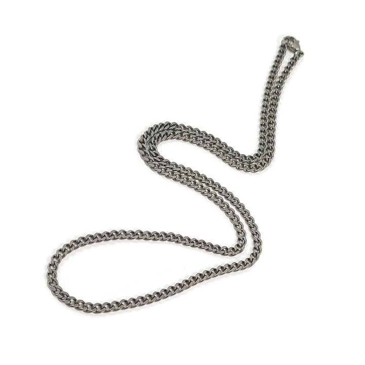 Pure titanium flat curb chain necklace