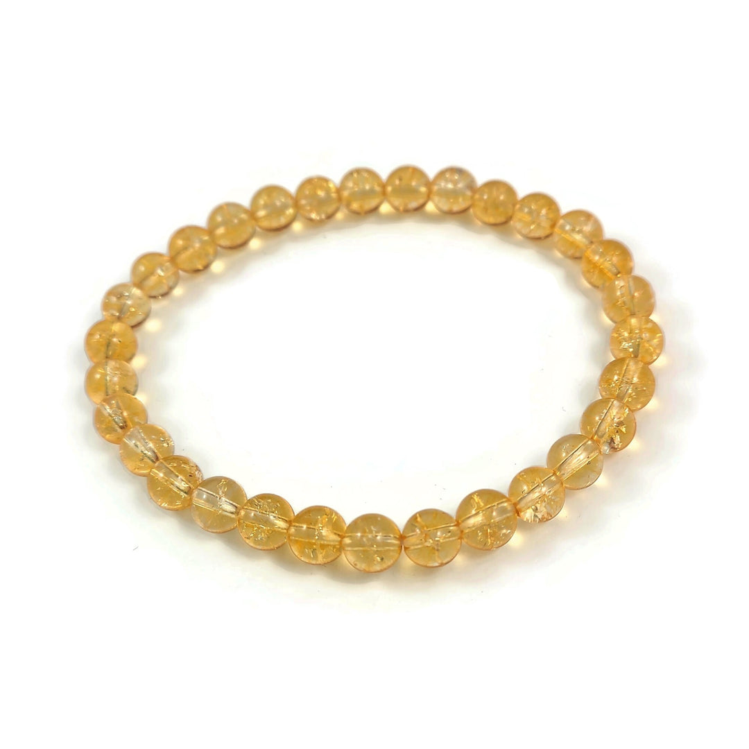 Bracelet extensible en pierres de citrine