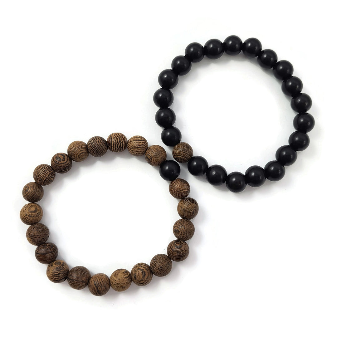 Bracelets minimalistes en bois pour couple