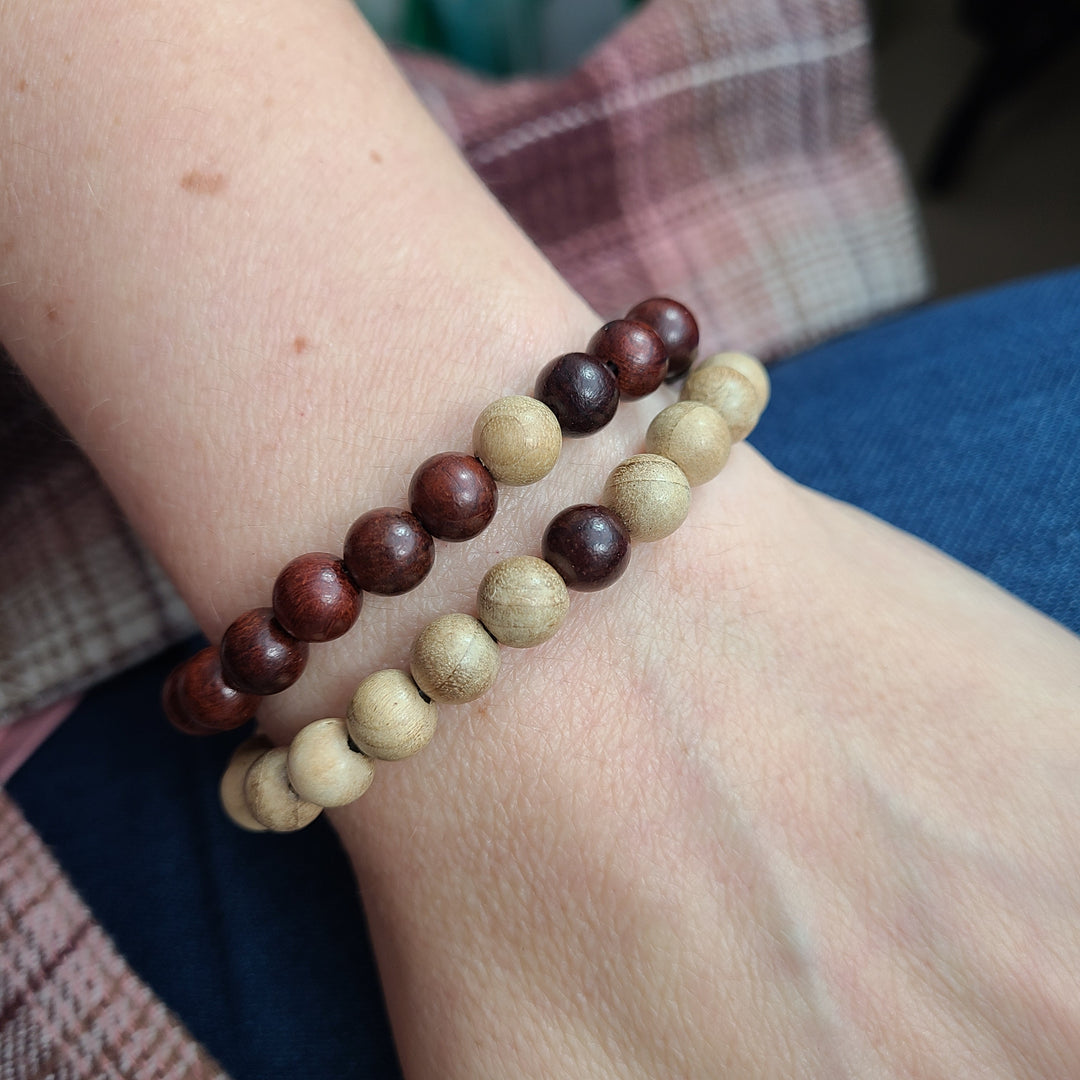 Bracelets minimalistes en bois pour couple