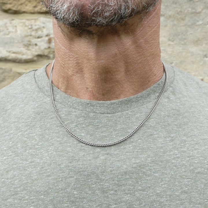 Pure titanium curb chain necklace