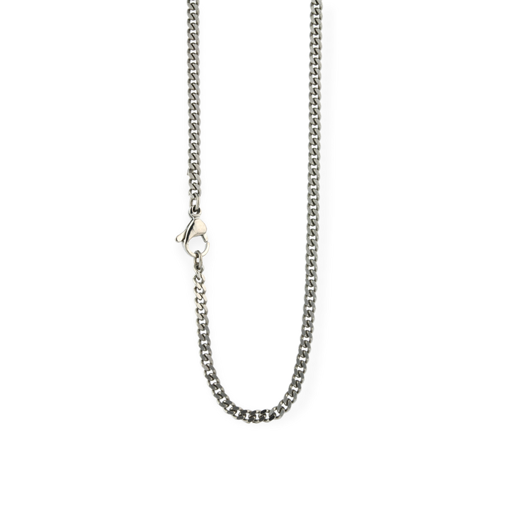 Pure titanium flat curb chain necklace