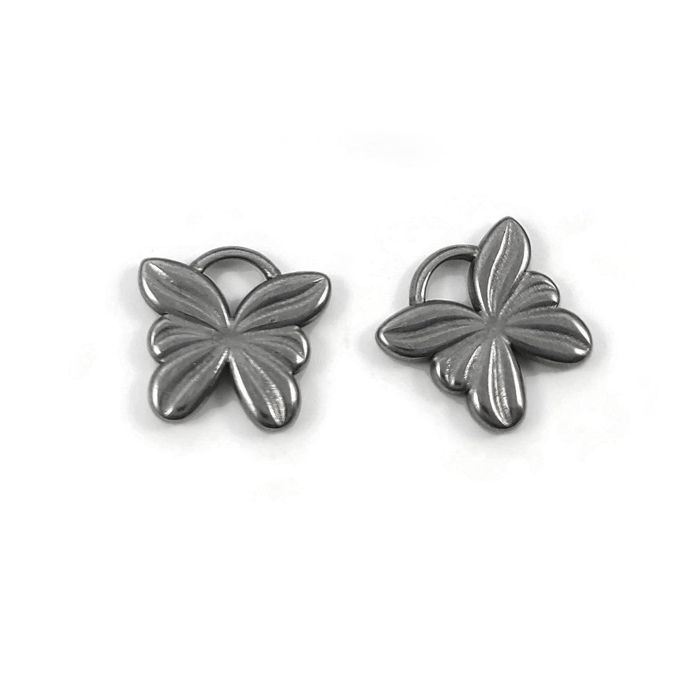 Butterfly earring charms with Titanium huggie hoops