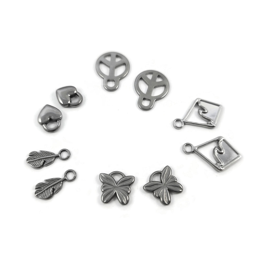 Boho earring charms kit with titanium huggie hoops