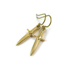 Dagger hoop earrings, Implant grade titanium and stainless steel, Hypoallergenic sword jewelry