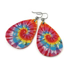 Summer leather earrings, Hypoallergenic pure titanium jewelry, Colorful lightweight dangle earrings, For sensitive ears