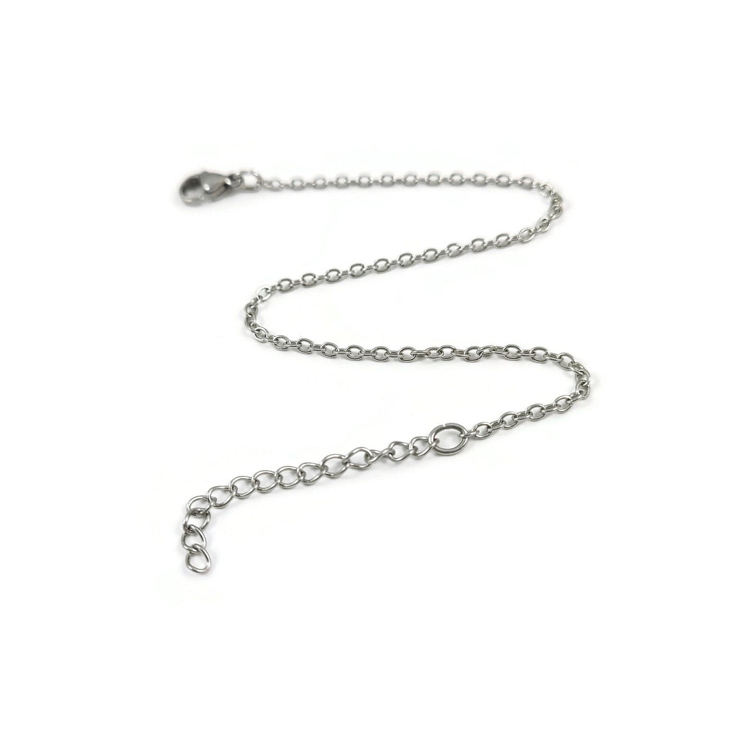 Surgical steel chain bracelet, Hypoallergenic, Waterproof non tarnish jewelry, Ankle size available