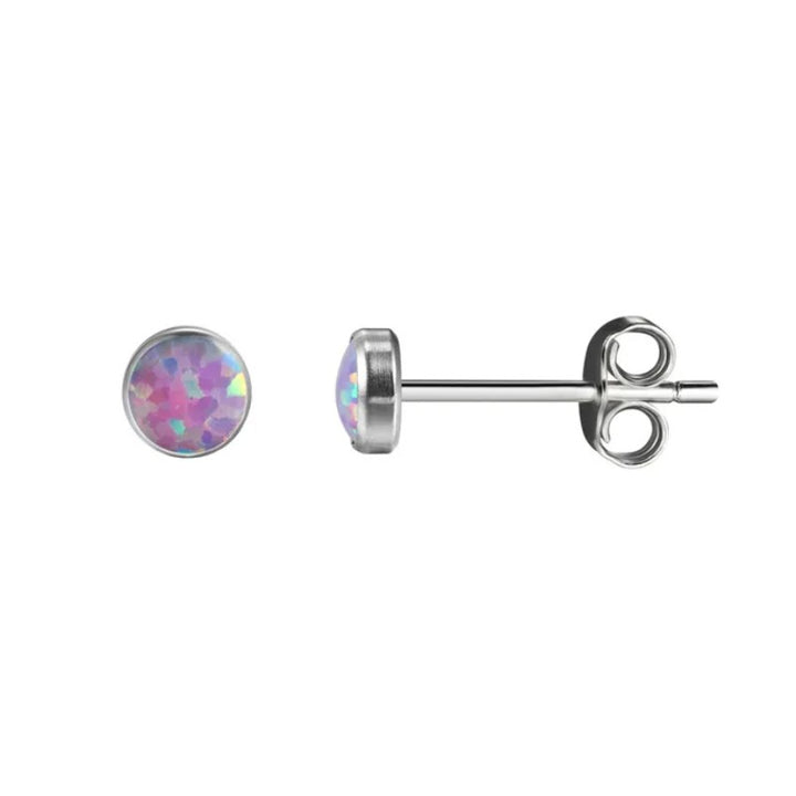 Dainty opal titanium stud earrings