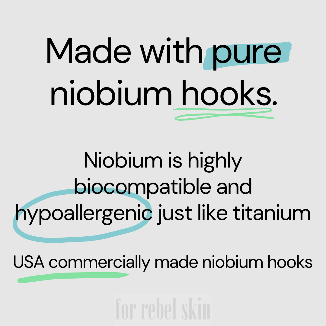 Boucles d'oreille rectangle or minimaliste - - Niobium - Sans nickel, sans plomb et sans cadmium 