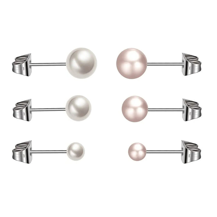 Pearl titanium stud earrings