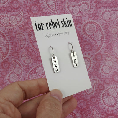 Dream dangle earrings - Pure titanium and stainless steel