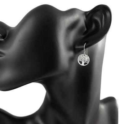 Mini tree zirconia dangle earrings - Hypoallergenic pure titanium and stainless steel