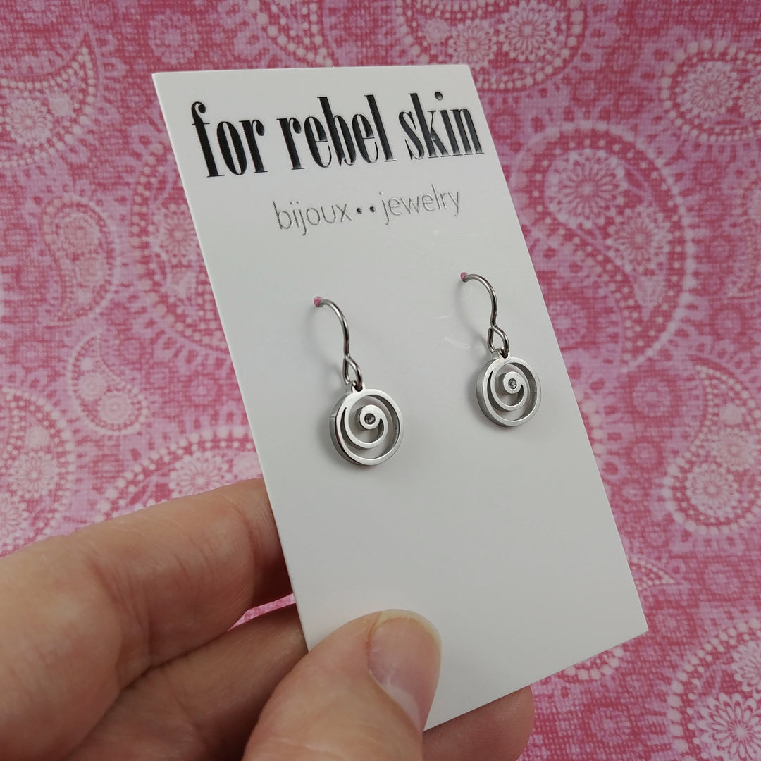 Mini vortex zirconia dangle earrings