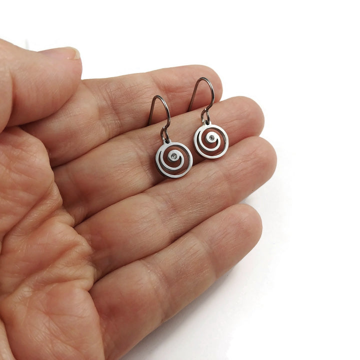 Mini vortex zirconia dangle earrings