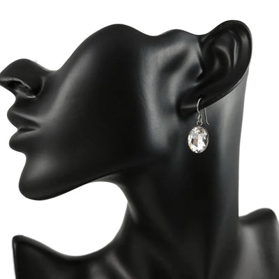 Boucle d'oreille pendentif cristal - Titane, acier inoxydable et verre 