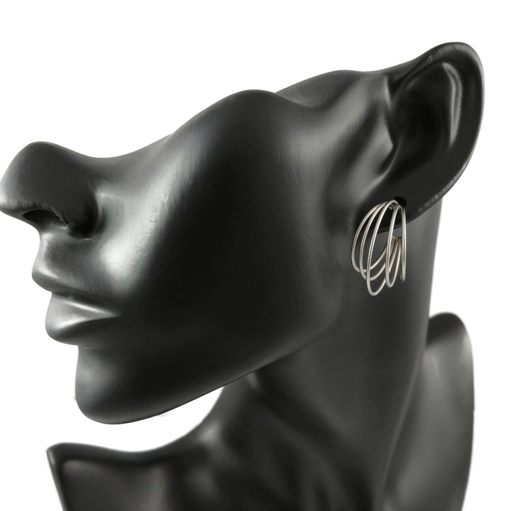 Five strand titanium large hoop earrings, 100% hypoallergenic for sensitive ear