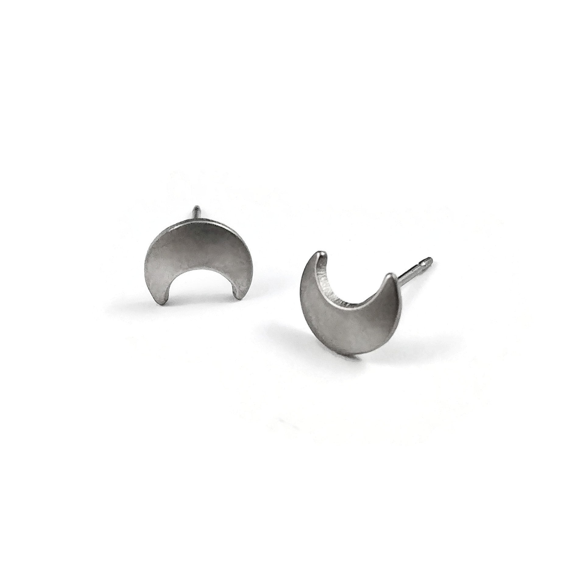 Moon Titanium Stud Earrings, 100% Hypoallergenic, Sensitive ear – for rebel  skin