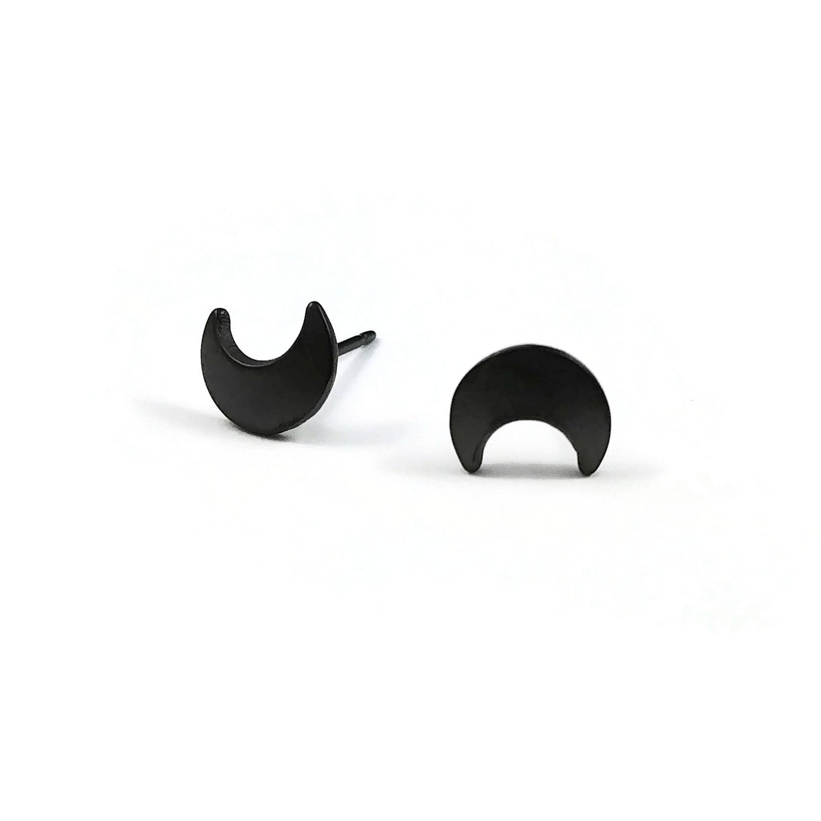 Black titanium stud earrings shop