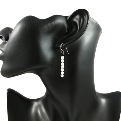Boucles d'oreille perles minimalistes - Pure titane et pierre semi-précieuses