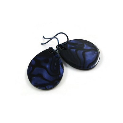 Purple and black acetate drop earrings