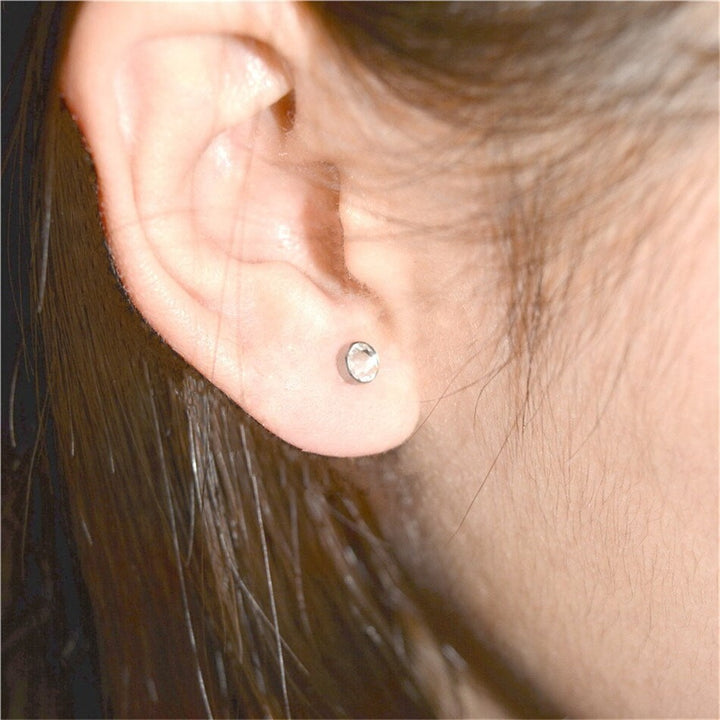 Crystal titanium stud earrings