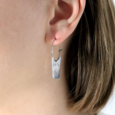 Cute cat titanium hoops earrings