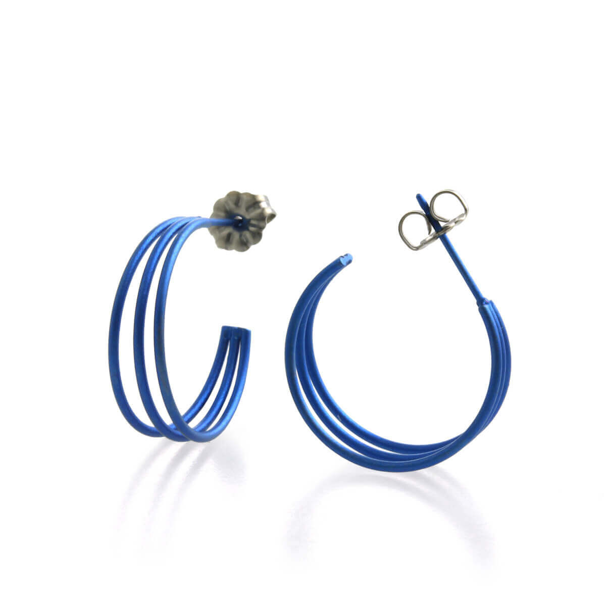 Three strand titanium hoop earrings, 100% hypoallergenic for sensitive ear
