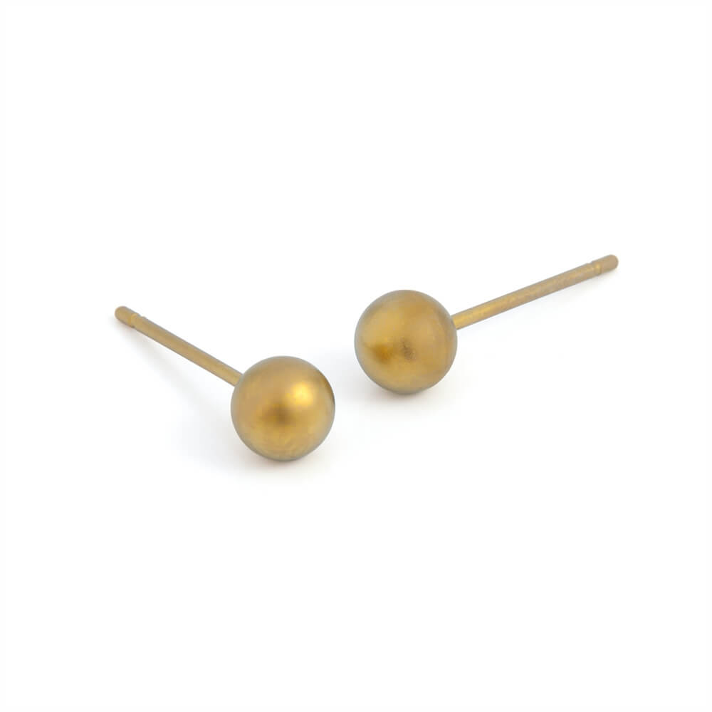 Pure Titanium ball post earring, 5mm titanium ball stud earrings, 100% Hypoallergenic, Sensitive ear