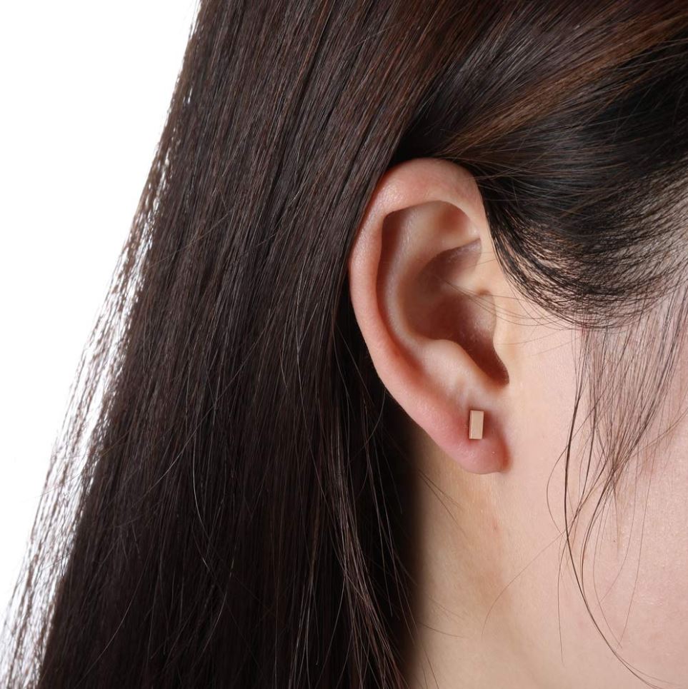 Titanium Bar Stud Earrings, 100% Hypoallergenic, Sensitive ear