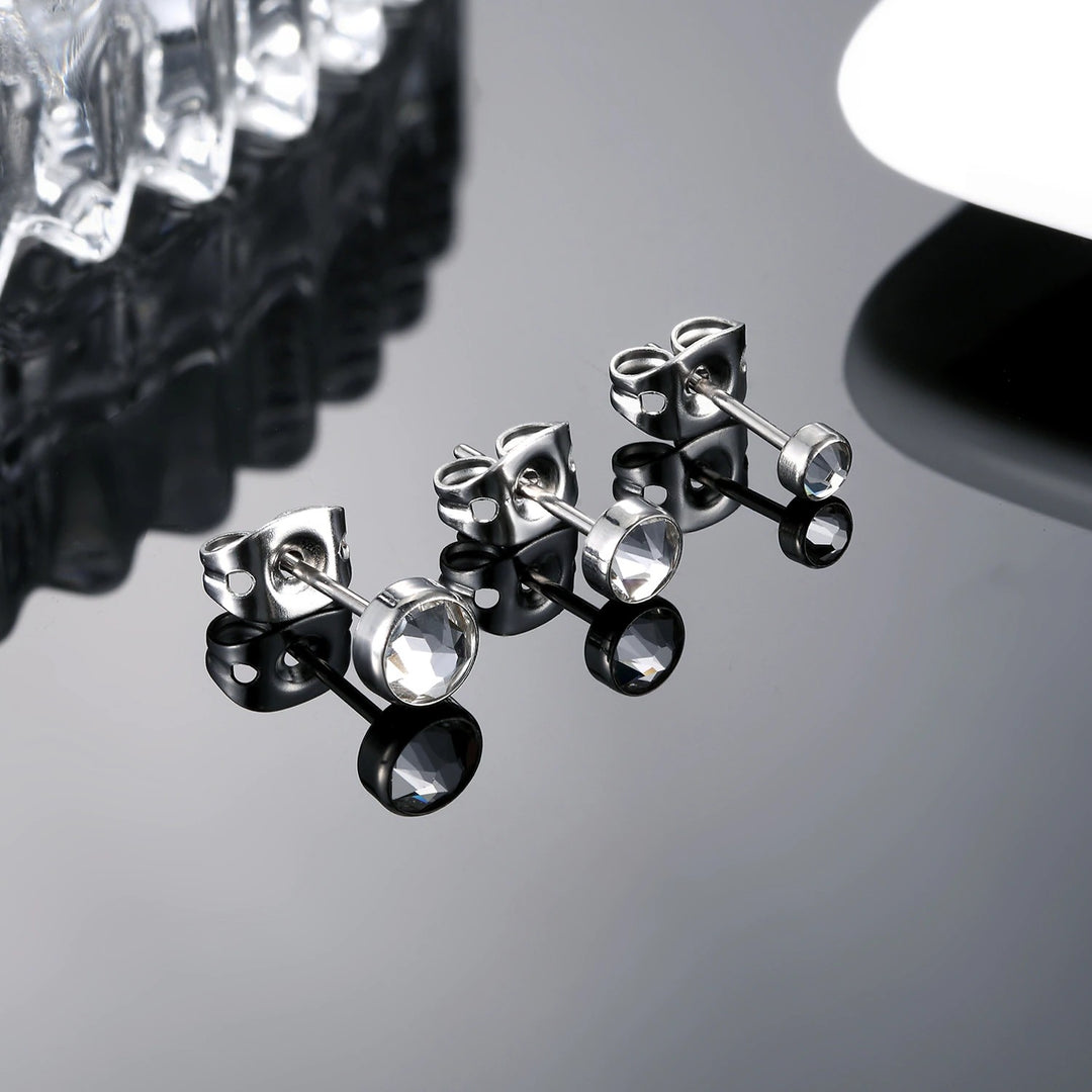 Crystal G23 titanium stud earrings