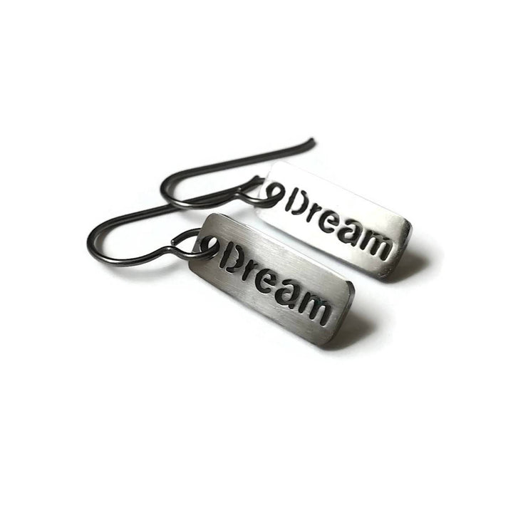 Dream dangle earrings - Pure titanium and stainless steel