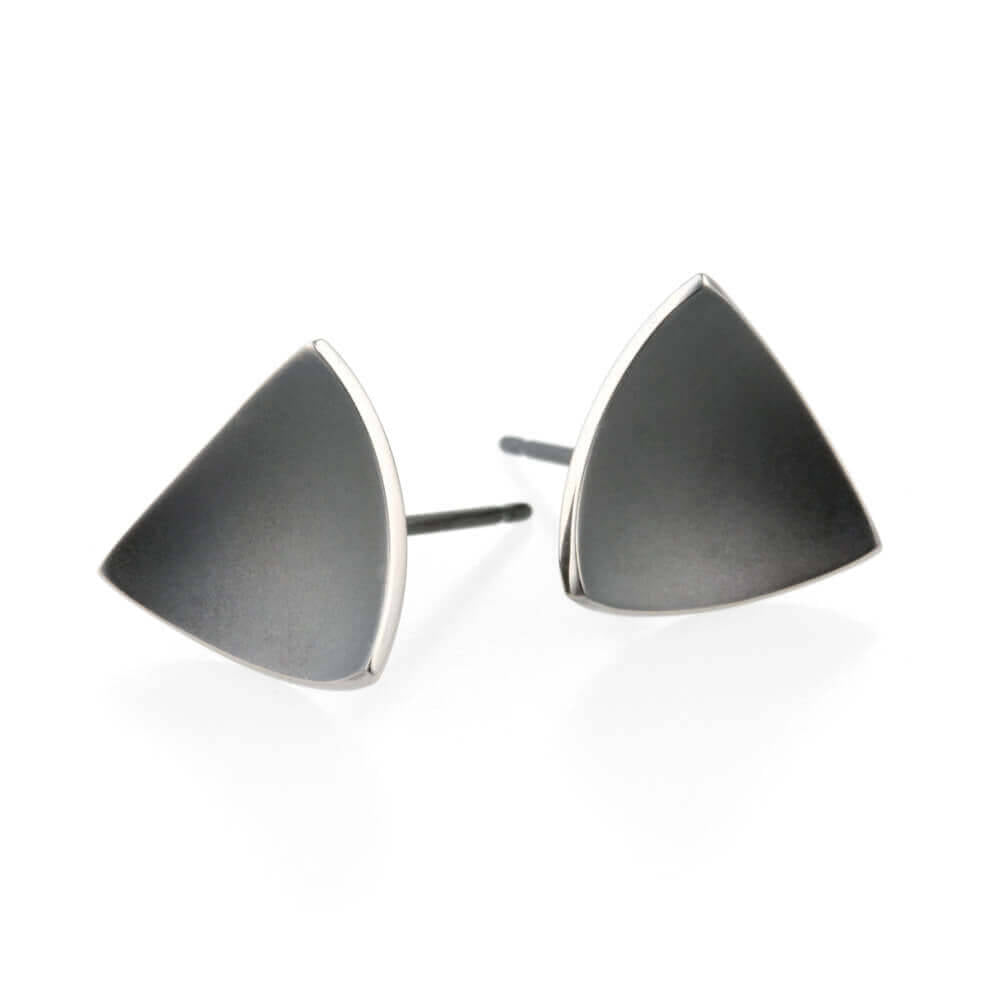 Triangle Dome Titanium Stud Earrings, 100% Hypoallergenic, Sensitive ear