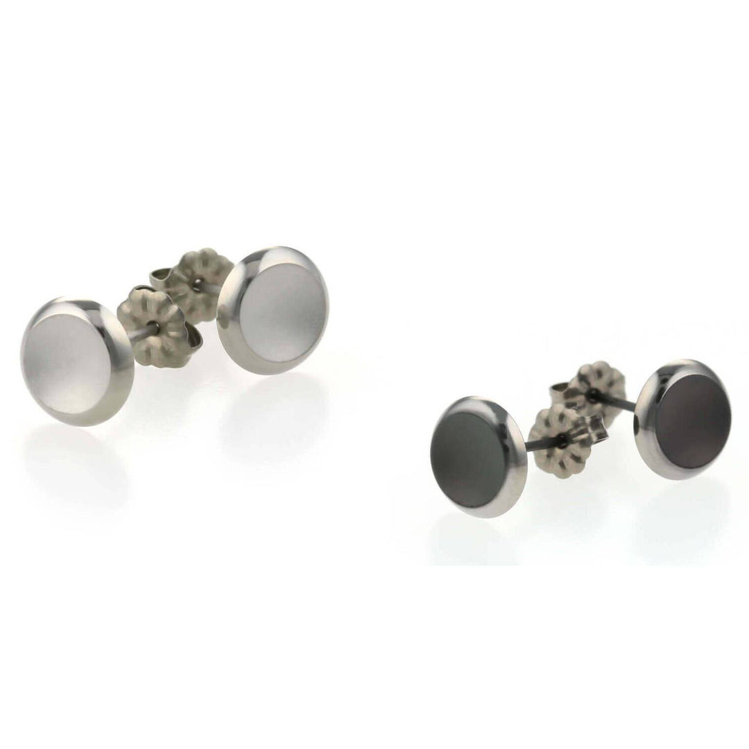 Small Polished Edge Titanium Stud Earrings, 100% Hypoallergenic, Sensitive ear