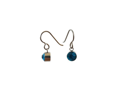 Blue zircon dangle earrings - Pure titanium, stainless steel and zircon