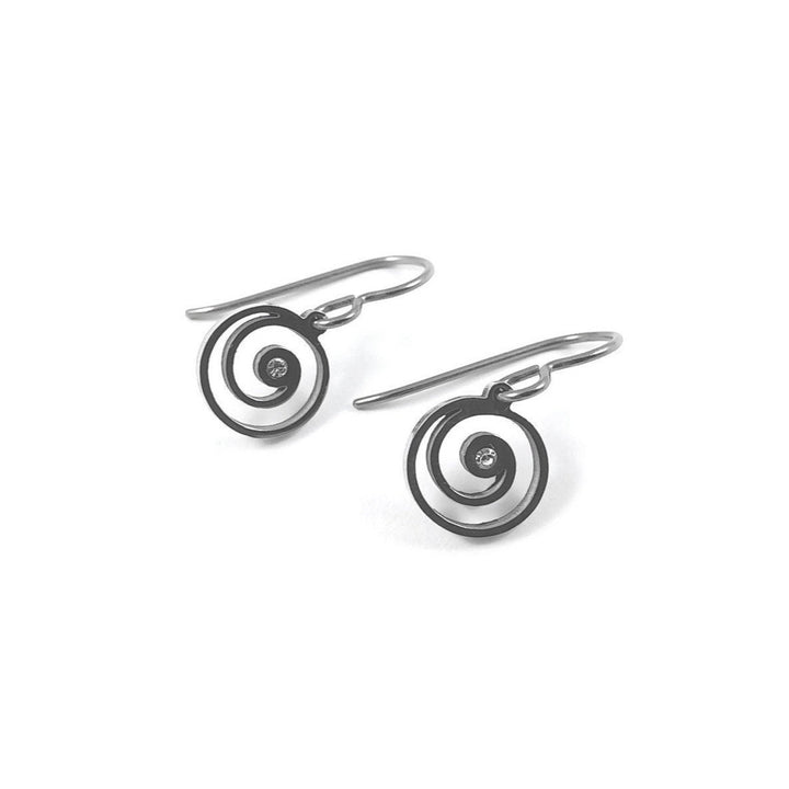Mini vortex zirconia dangle earrings - Hypoallergenic pure titanium and stainless steel
