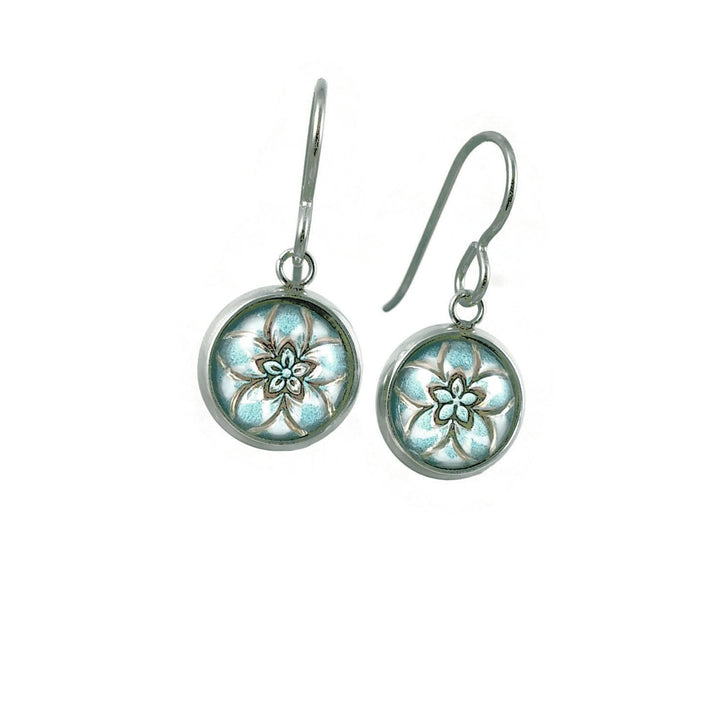Winter flower dangle earrings - Hypoallergenic pure titanium, stainless steel and acrylic jewelry