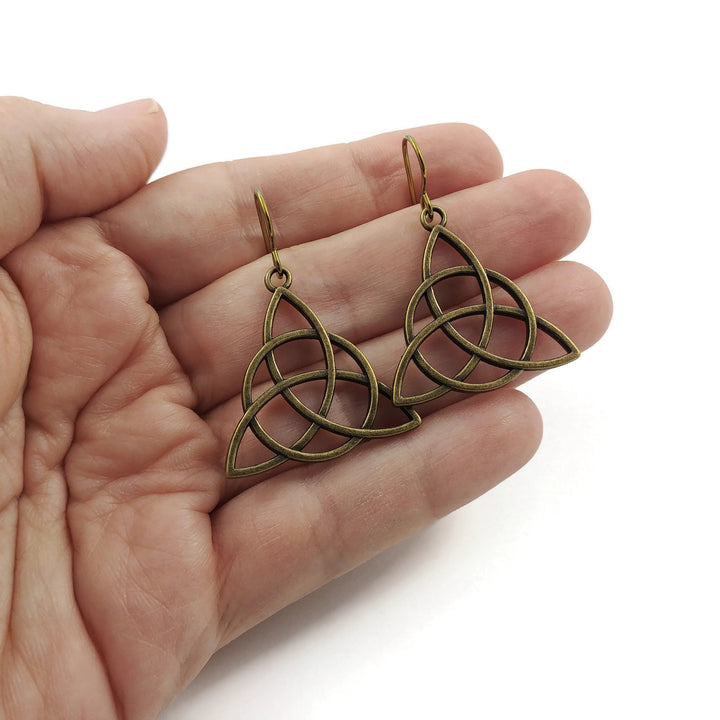 Boucle d'oreille noeud celtique bronze antique - Niobium - Sans nickel, sans plomb et sans cadmium 