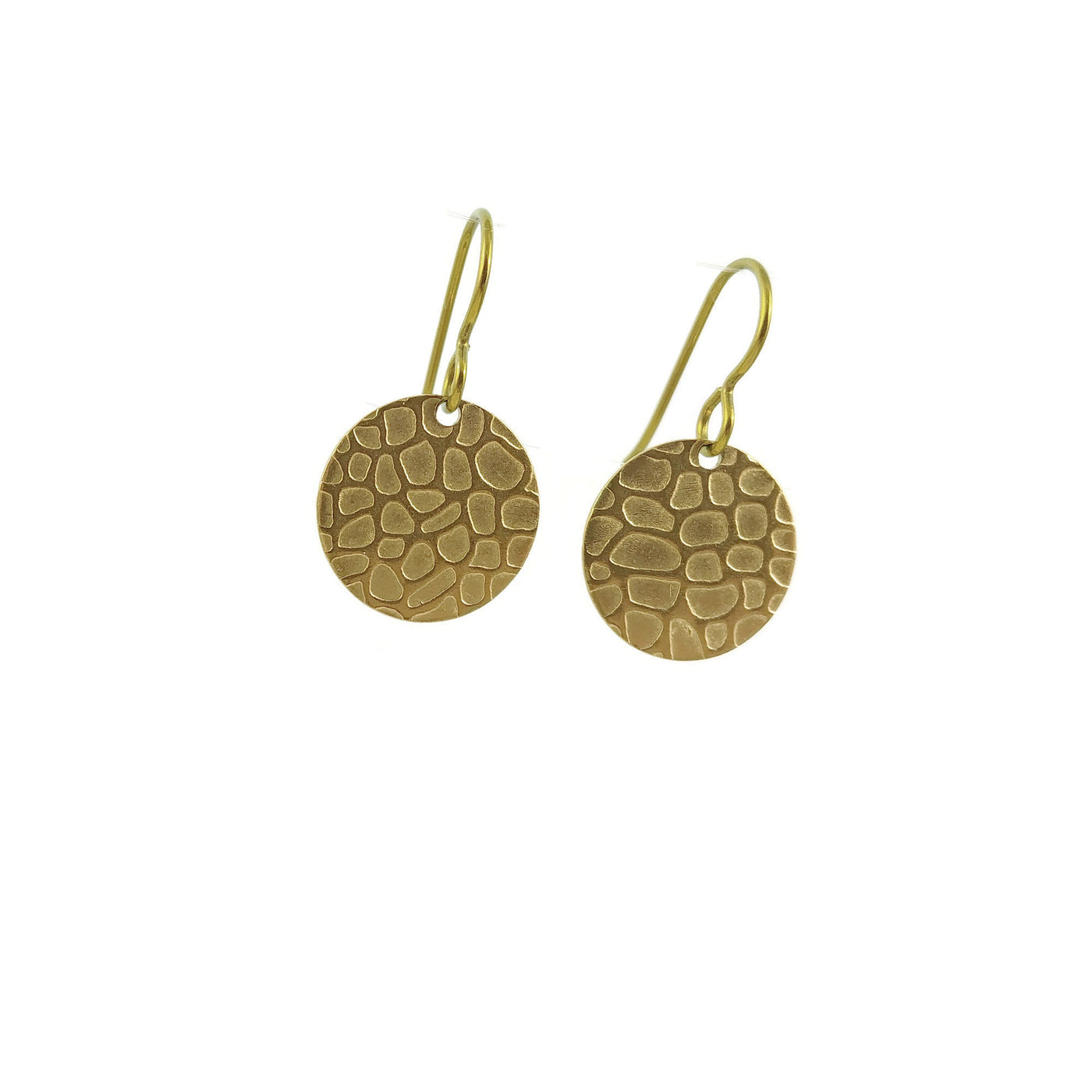 Gold circle dangle niobium earrings - Stainless giraffe pattern drop earrings
