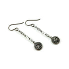 Druzy silver chain dangle earrings - Hypoallergenic pure titanium and stainless steel