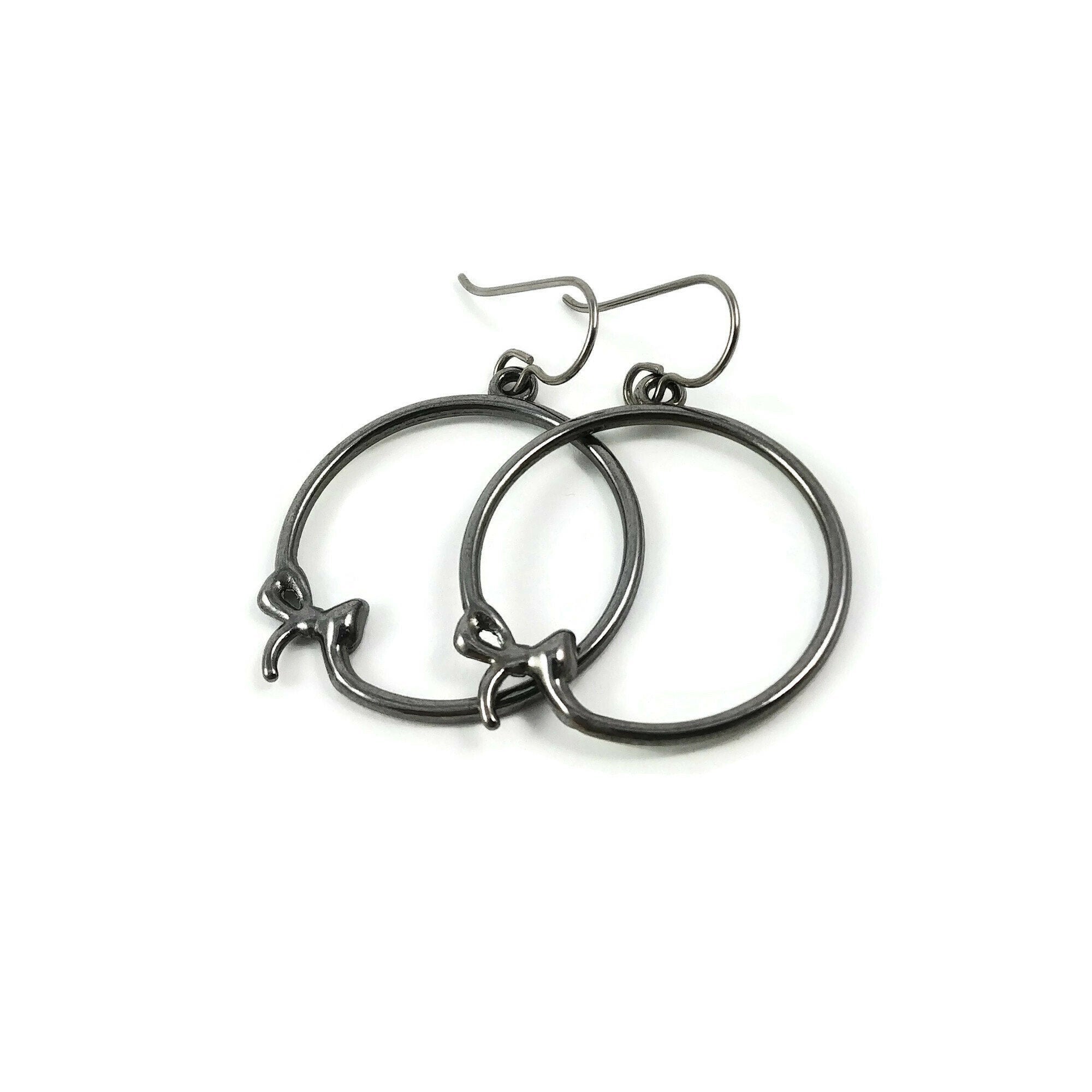 Earring hooks - Gunmetal - Nickel free, lead free and cadmium free ear